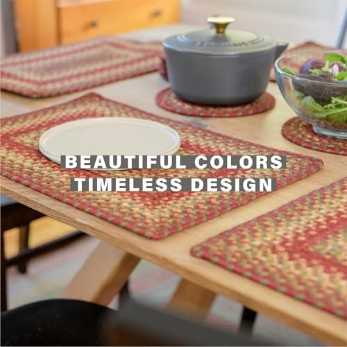 Homespice Cider Barn Jute Braided Placemats, Oval 13x19 Set of 4