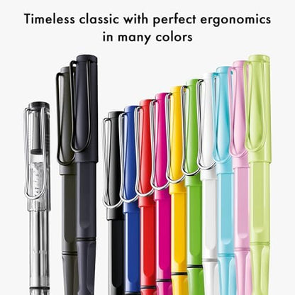 Lamy safari steel black - Rollerball Pen with ergonomic grip & line width M - for pleasant long writing - made of robust ASA plastic - including rollerball refill M 63 in blue