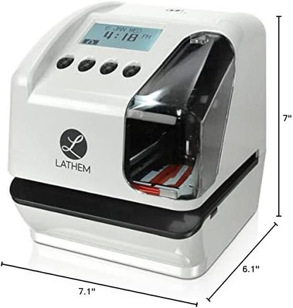 Lathem LT5000 Electronic Multi-Line Document Stamp, Clear/Gray | Operates as Document Stamp, Time Clock, or Numbering Machine