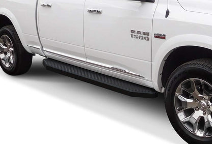 APS 6-inch (Black Stainless Steel Flat Style) Running Boards Nerf Bars Side Steps Compatible with Ram 1500 2009-2018 Crew Cab & Ram 2500 3500 2010-2024
