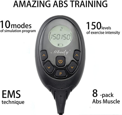 Pro Abdominal Fitness Abs Workout Belt 30''-55'' Black for Man and Woman