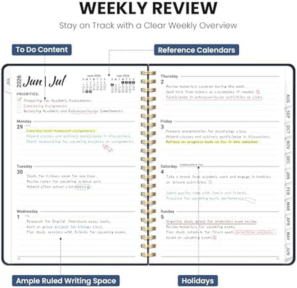 Planner 2026-2027, A5 (6.3" x 8.5") Hardcover Weekly & Monthly Planner July 2026 - June 2027 with Monthly Tabs, Academic Planner for School, Work and Office, Golden Butterfly