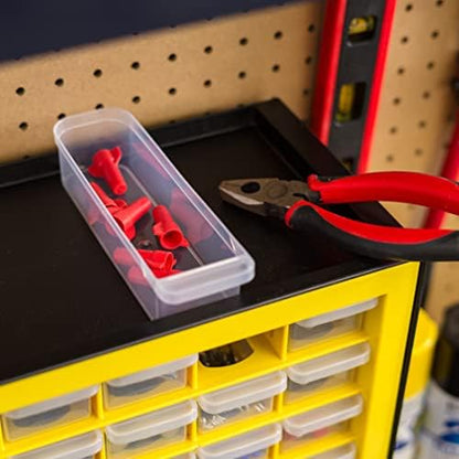 IRIS Plastic Hardware Storage Drawer, 44 Drawer Parts Cabinet - Yellow