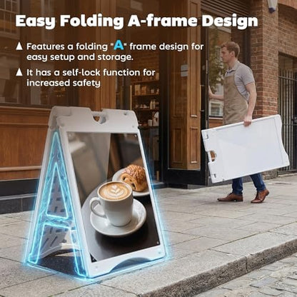 Vinsetto A Frame Sandwich Board Signs Outdoor Weighted Tank 22" x 28" White