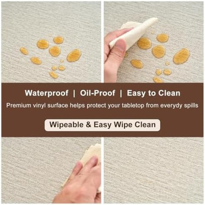 LIBERECOO Heavy Duty Vinyl Tablecloth with Flannel Backing Waterproof Oil-Proof Plastic Table Cloth Stain-Resistant Wipeable Rectangle or Square Table Cover for Indoor and Outdoor 54 x 54 Inch