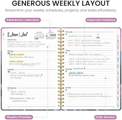 Planner 2026-2027, Monthly & Weekly Jul 2026-Jun 2027 Planner Calendar