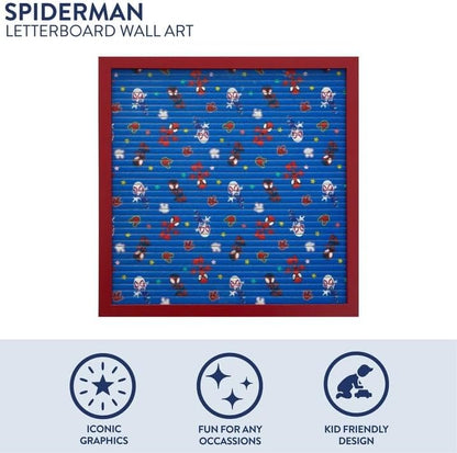 Idea Nuova Marvel Spidey and his Amazing Friends 12"x12" Letter Board,Message Board Sign for Desk, Room Decor, Quotes, Notes & Personalized Display,Includes 145 Characters
