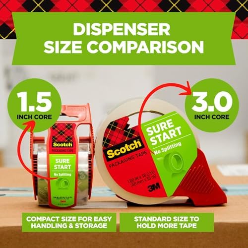 Scotch Sure Start Moving Packaging Tape, 1.88 in x 54.6 yd