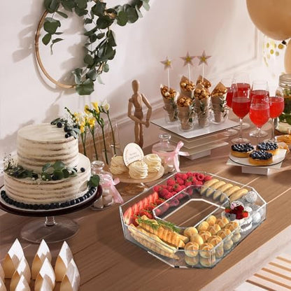 13.8" Acrylic Letter Charcuterie Tray,Fillable Alphabet Box (Letter O)