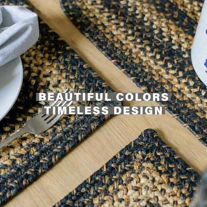 Homespice Kilimanjaro Jute Braided Placemats, Round 15" Set of 2