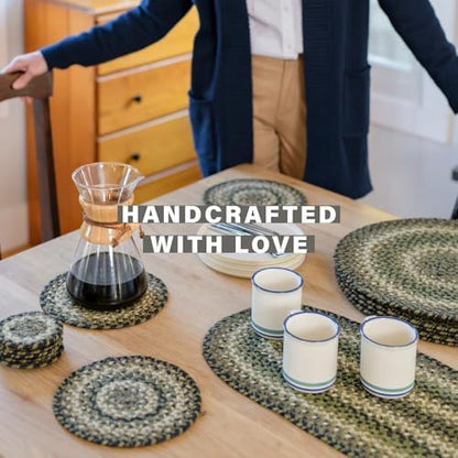 Homespice Pinecone Braided Trivets Ideal as Pot Holders, Round 8" Set of 6