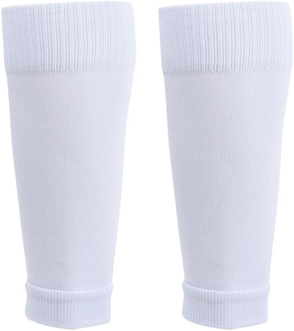 2 Set Anti-Slip Grip Soccer Socks with Shin Guard Sleeves, Sports Athletic Socks for Men Women