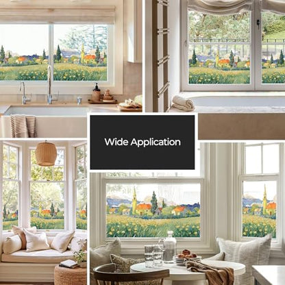 ADD.HERES Stained Glass Window Film, Window Film Decorative, 17.5 x 39.37in