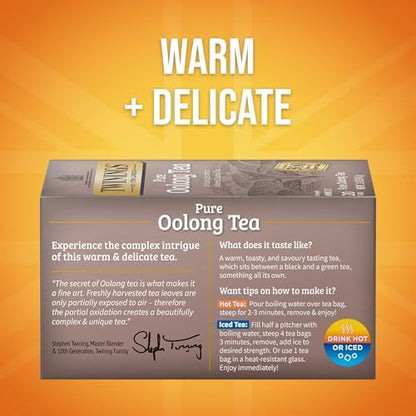 Twinings of London Pure Oolong Tea Bags, 20 Count (Pack of 6)