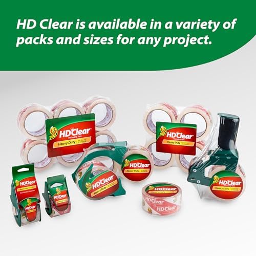 Duck HD Clear Packing Tape Refills - 24 Rolls of Heavy Duty Shipping and Moving Packing Tape - Clear Strong Packaging Tape for Boxes, Packing and Moving Supplies - 1.88 In. x 54.6 Yards (393730)
