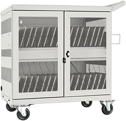 Tripp Lite 32-Port USB Charging Cart Storage Station for Android & Tablet, White (CSC32USBW)
