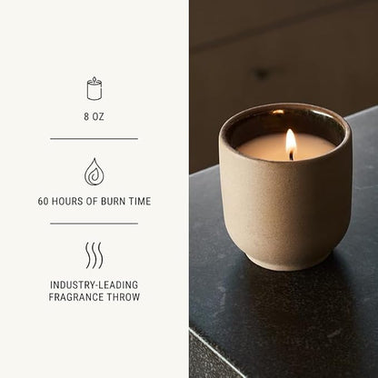 Homecourt Luxury Scented Candle, Steeped Rose Scent, 60-Hour Burn Time, Soy Wax Blend, Organic Candle Wicks for Candle Making - Reusable Ceramic Vessel, 8 Oz - 2.0