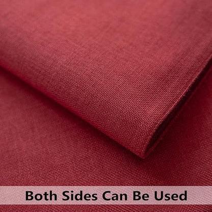 Demetex Placemats Set of 6 Red Linen Wipeable Place Mats Heat Resistant Cloth Placemats for Dining Table Restaurants Holiday, 13 x 19 inches, Wine Red