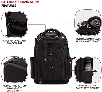 SwissGear Tool Bag Backpack, Fits Up to 17-Inch Laptop, Work Pack PRO, Black