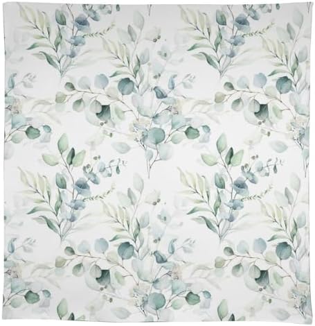 Green Eucalyptus Tablecloth, Watercolor Floral Spring Botanical Plants Herb Sage Print Table Cover for Home Kitchen Dining Table Party Camping Decor 60x120in