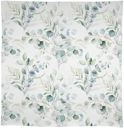 Green Eucalyptus Tablecloth, Watercolor Floral Spring Botanical Plants Herb Sage Print Table Cover for Home Kitchen Dining Table Party Camping Decor 60x120in