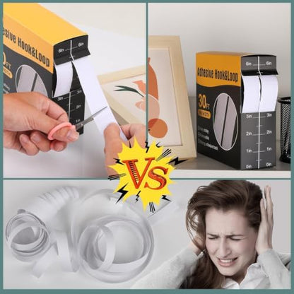 Navona 2 Boxes Heavy Duty Hook and Loop Strips with Adhesive, 60Ft x 1 Inch