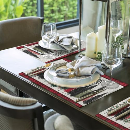 Placemats Set of 6 Washable Linen Place Mats Cloth Table Mats 12x18 Inch