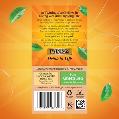 Twinings Pure Rooibos Red Herbal Caffeine-Free Tea Bags 20 CT Box (6 Pack)