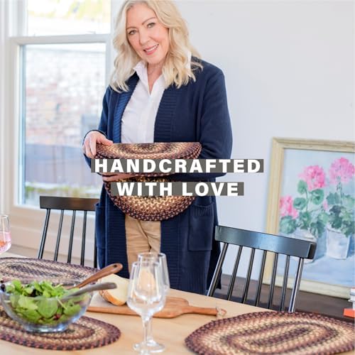 Homespice Prescott Jute Braided Placemats, Oval 13x19 Set of 6