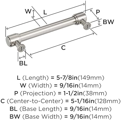 Amerock 5-1/16" Faircrest Satin Nickel Drawer Pull