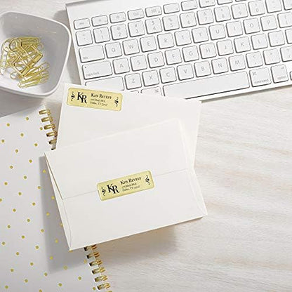 Avery® Printable Return Address Labels, 0.75" x 2.25", Gold Foil, 300 Blank Mailing Labels (08987)