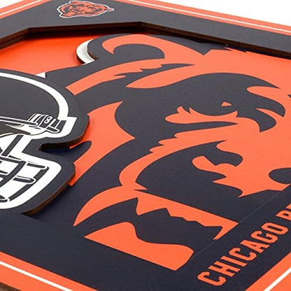 YouTheFan NFL Chicago Bears 3D Logo Series Wall Art