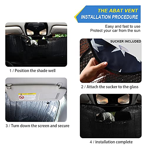 American Flag Eagle Car Windshield Sun Shade Blocks UV Rays Sun Visor Protector Foldable Sun Reflector to Keep Your Vehicle Cool - color: Eagle