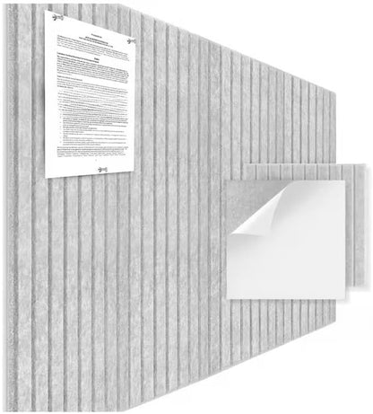 Large Felt Bulletin Board 48"x 36"-12 Felt Tiles Cork Board Wall Panels Home Office Wall Fabric Pin Board for Classroom/Kids Art Display/Photo Picture Wall/Acoustic,Self-Adhesive,Light Grey