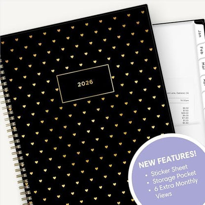 Blue Sky 2026 Weekly & Monthly Planner Calendar, 8.5"x11", Sweetheart Black