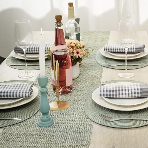 AHHFSMEI Placemats Set of 4 for Dining Table Washable Woven Non-Slip 18x12 inches Placemat Heat-Resistant Durable Table Mats for Dining Table Easy to Clean (Sage Green, 4)