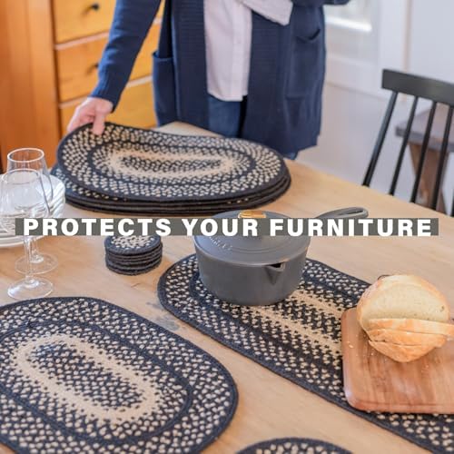 Homespice Manchester Jute Braided Placemats, Rect 13x19 Set of 4
