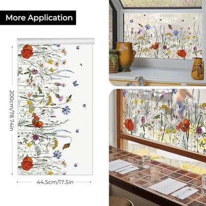 ADD.HERES Stained Glass Window Film, Static Cling Window Film,17.5 x 78.7in