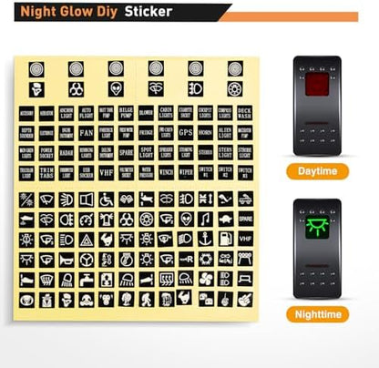 Nilight 8 Gang Rocker Switch Panel SPST On Off 5PIN Electrical Toggle Red