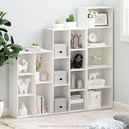 Furinno LUDER 5-Tier Book Shelf, Open Shelf Bookshelf, Plain White
