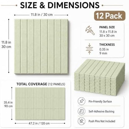 Stripe Felt Bulletin Board Tiles, Cork Board Alternative 48 x 36 in