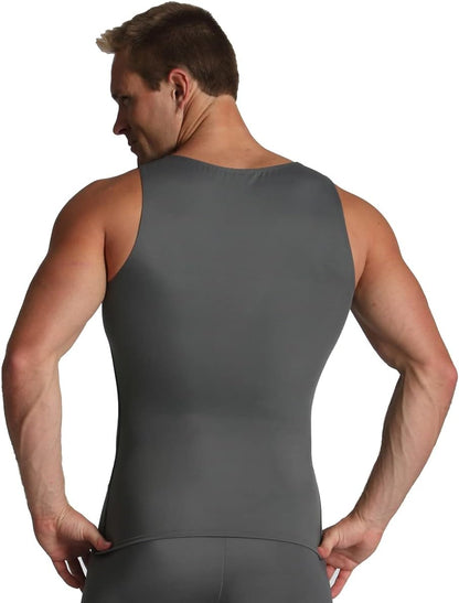 Insta Slim -Made in USA- Compression Tank-Top Shapewear for Men. Tummy Control Slimming Body-Shaper for Belly & Back Support