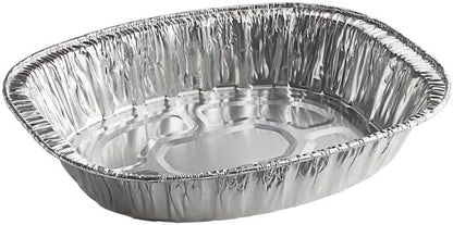 Disposable Oval Roasting Pan - Durable Turkey Roaster Pans Extra Large, Heavy-Duty Aluminum Foil, Deep, Oval Shape for Chicken, Meat, Brisket, Roasting, Baking, Recyclable (50)