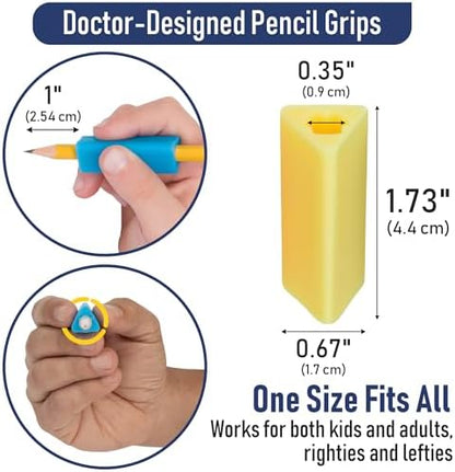 The Classics 12-Pack Triangle Pencil Grips, Assorted Bright Colors, 1.75-Inch Long (TPG-16212)
