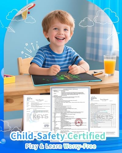Magnetic LCD Writing Tablet for Fridge, 13 Inch Writing Tablet for Kids, Toddler Drawing Pad, Learning Toys for Boys Girls Ages 3.4.5.6.7.8, Writing Board for to-Do Lists and Family Messages (Black)
