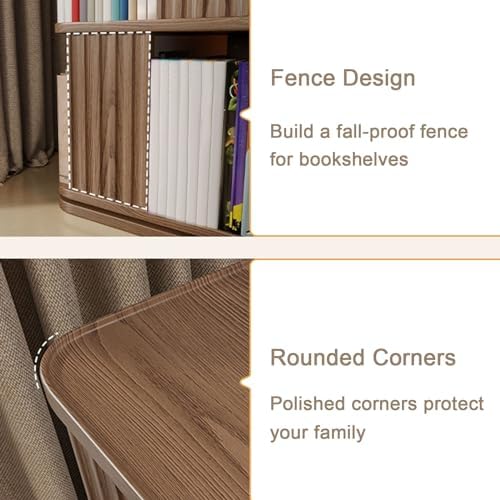GAMAK Rotating Bookshelf 2-4 Tier Revolving Bookcase 360 Display Floor Standing Bookcase Storage Rack Wood Book Shelf Organizer for Bedroom Living Room Study Room (Color : Walnut, Size : Four)