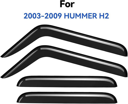 Window Visors Rain Guards Shield for 2003-2009 Hummer H2, Out-Channel Window Vent Wind Deflectors Visors Shades for 03-09 Hummer H2