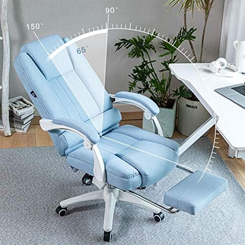 Computer Chair Office Chair Fabric Office Chair Computer Chair Ergonomic Pulley Game Chair Adjustable Tilt 155° with Armrest and Waist Support for Home Ergonomic Desk Chair (Pink Without Foot Pad