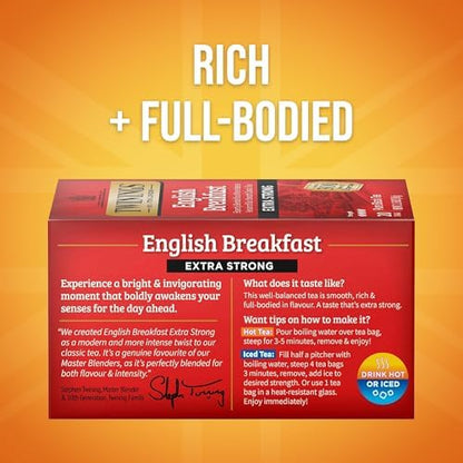 Twinings Extra Strong English Breakfast Black Tea Bags, 20 CT (1 Pack)