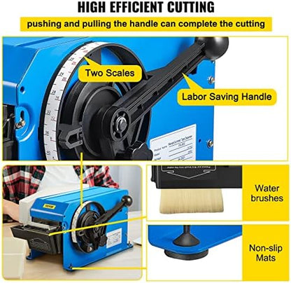 VEVOR Water-Activated Tape Dispenser, Maximum 39.4" x 3.94" Tape, Adjustable Length, Width & Water Level, Manual Tape Dispenser w/Water Brush, Carton Packaging for Express Box, Gift Box